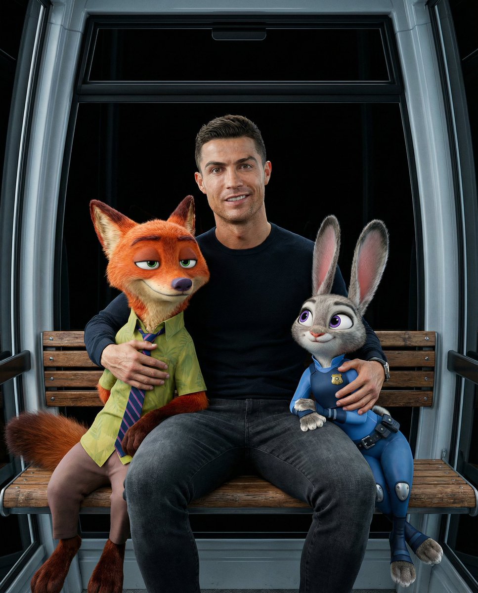Cristiano Ronaldo with Zootopia Characters Prompt 1
