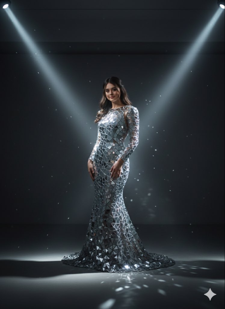 Avant-garde Mirror Gown Fashion Portrait 1