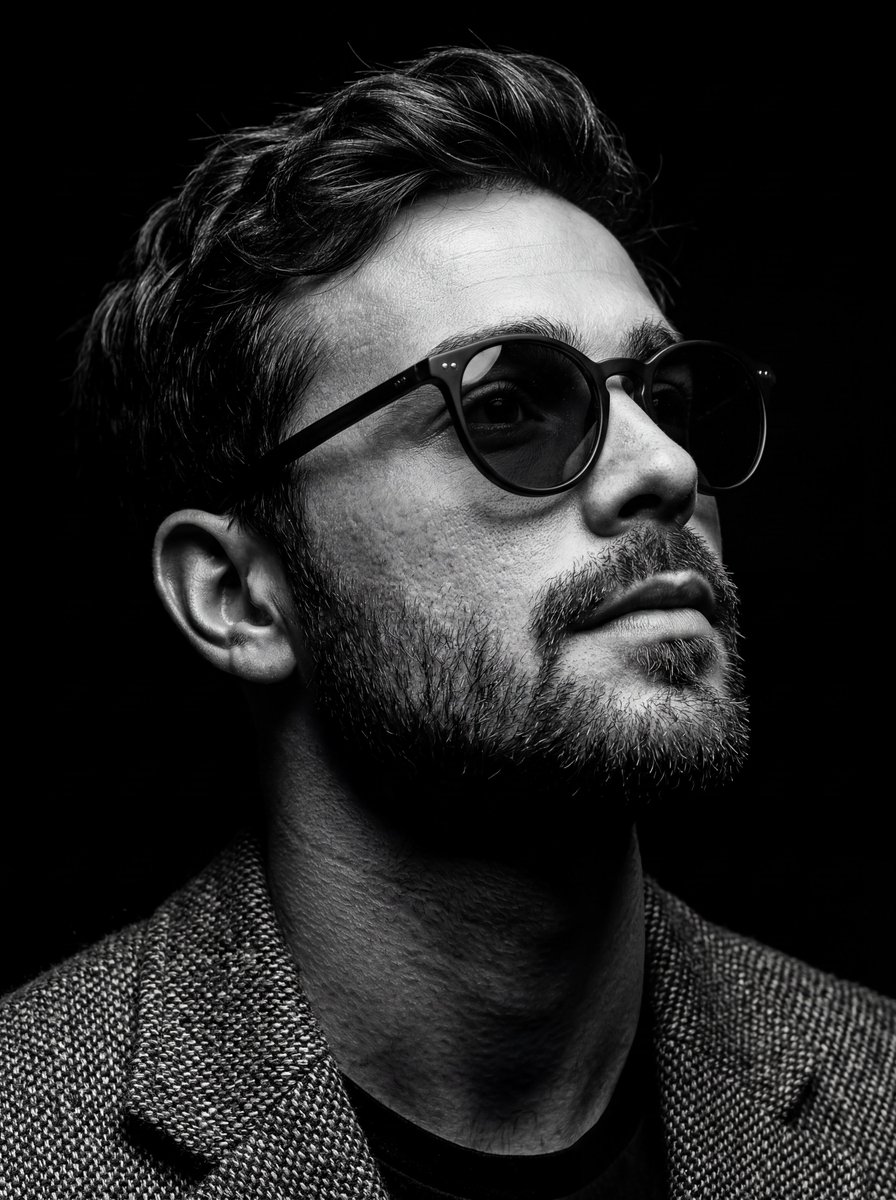 B&W Chiaroscuro Portrait 1