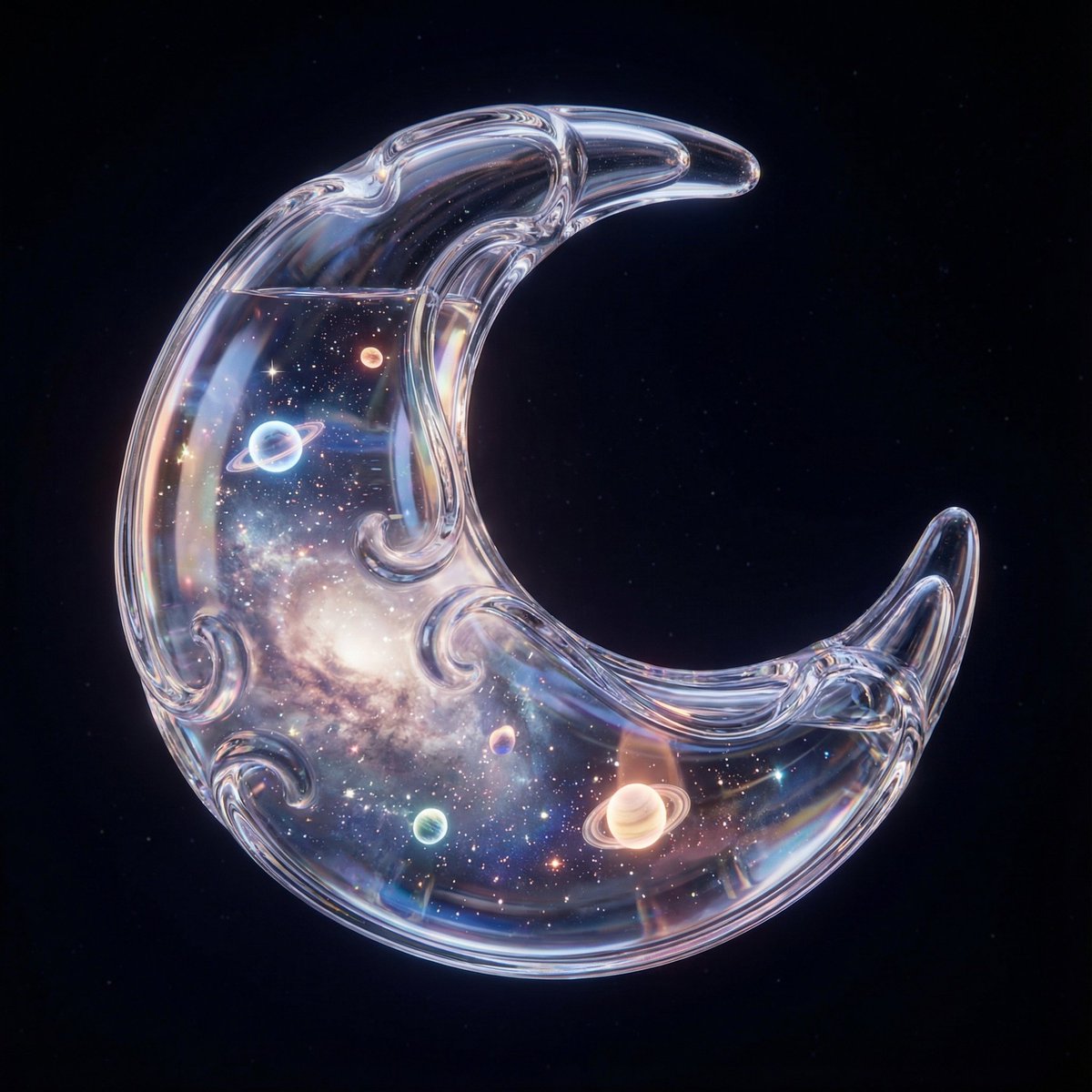 Hyper-Realistic 3D Simulation Prompt: Crescent Moon Vessel 1