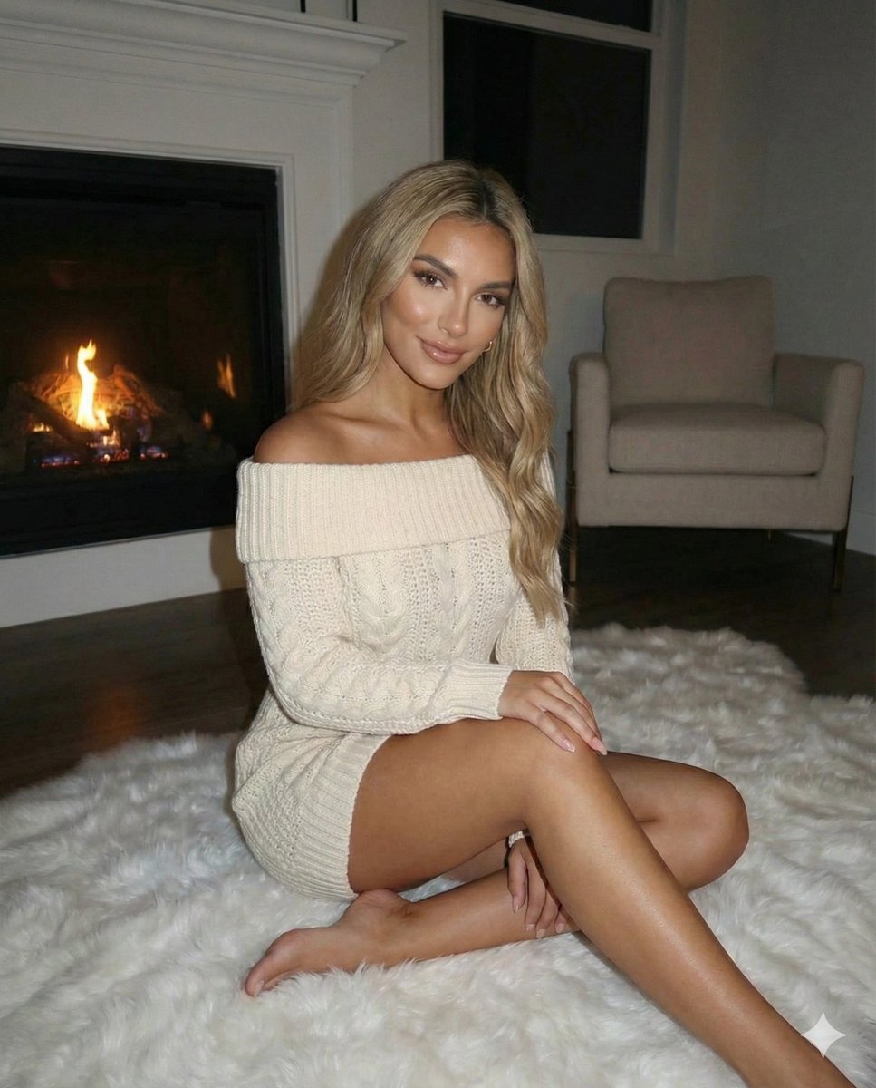Cozy Winter Selfie Prompt with Fireplace 1