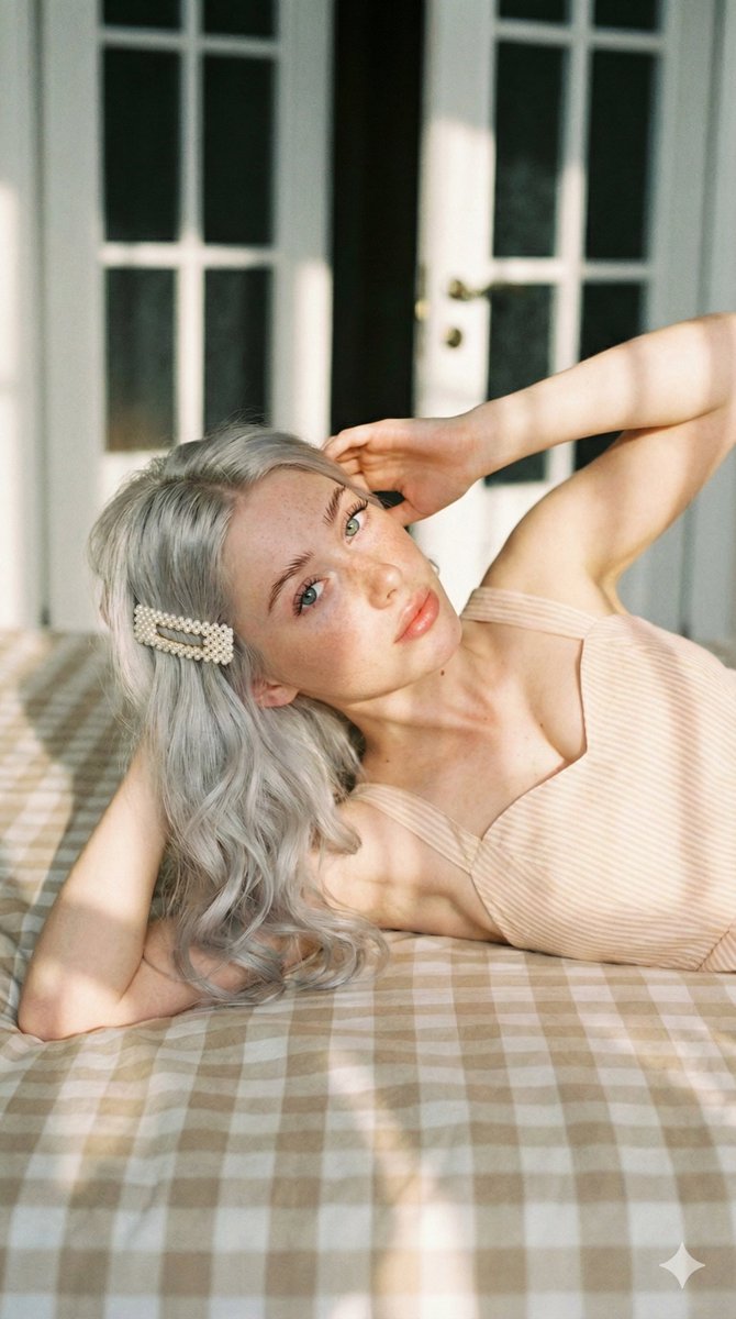 Ultra Photorealistic Portrait of a Young Woman Lying Down 1