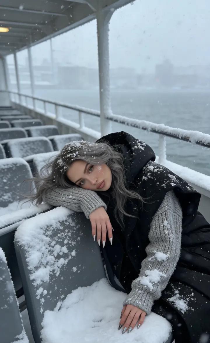 Serene Winter Ferry Portrait 1