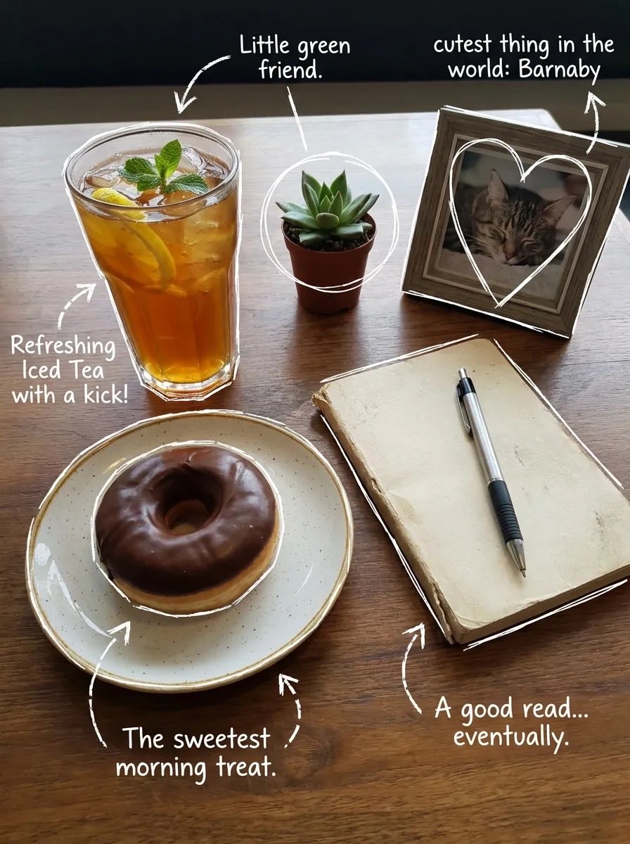 Cozy Tabletop Flat Lay with Doodles 2