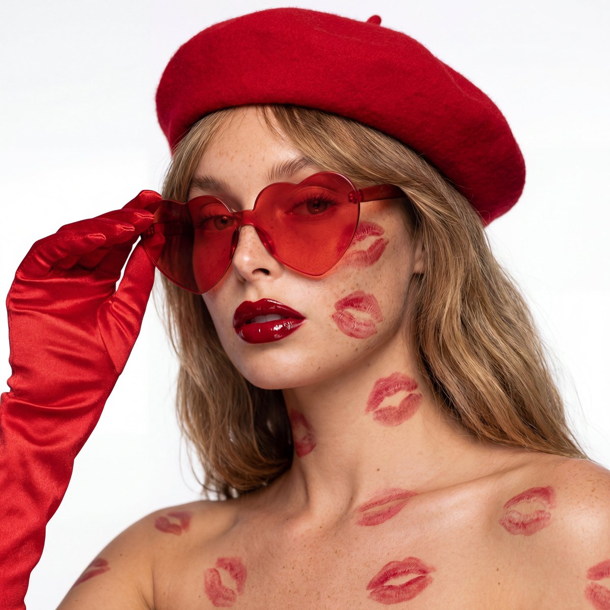 Ultra-Realistic Beauty Editorial with Kiss Marks 2