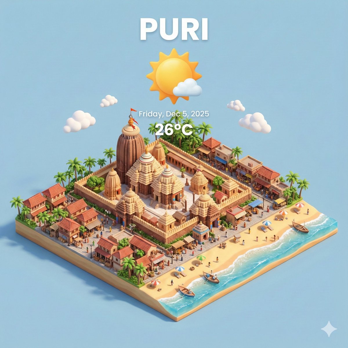 Miniature 3D City with Live Weather Prompt 1