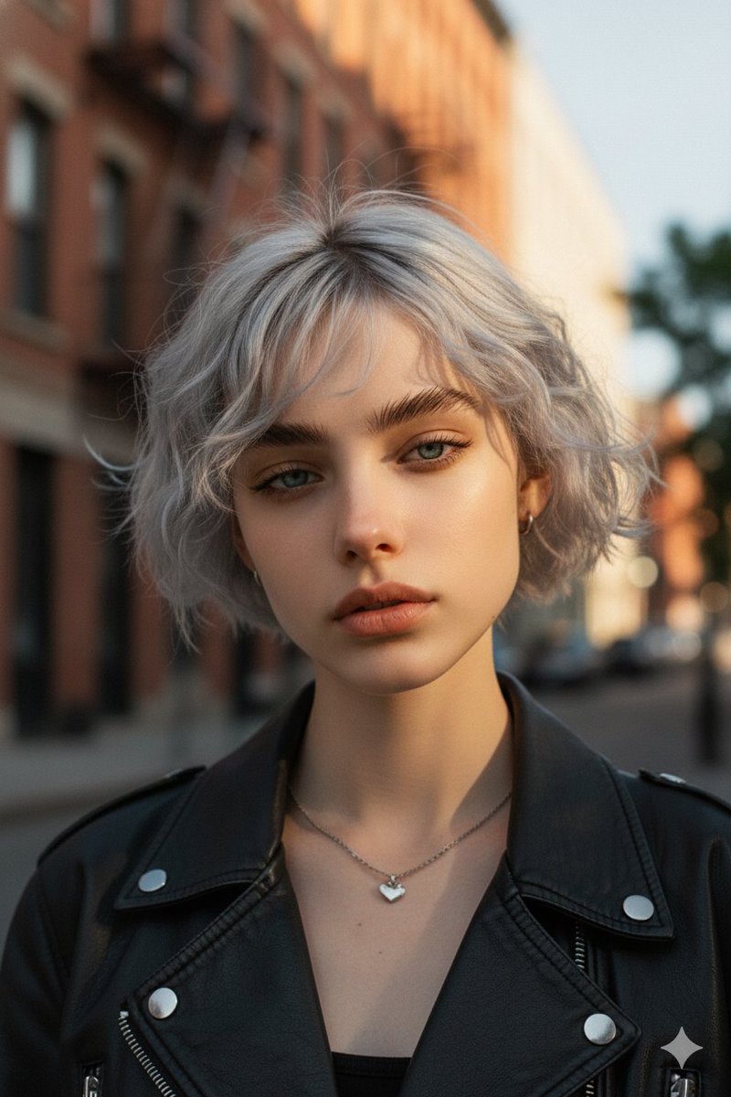 Moody Cinematic Platinum Blonde Portrait 1
