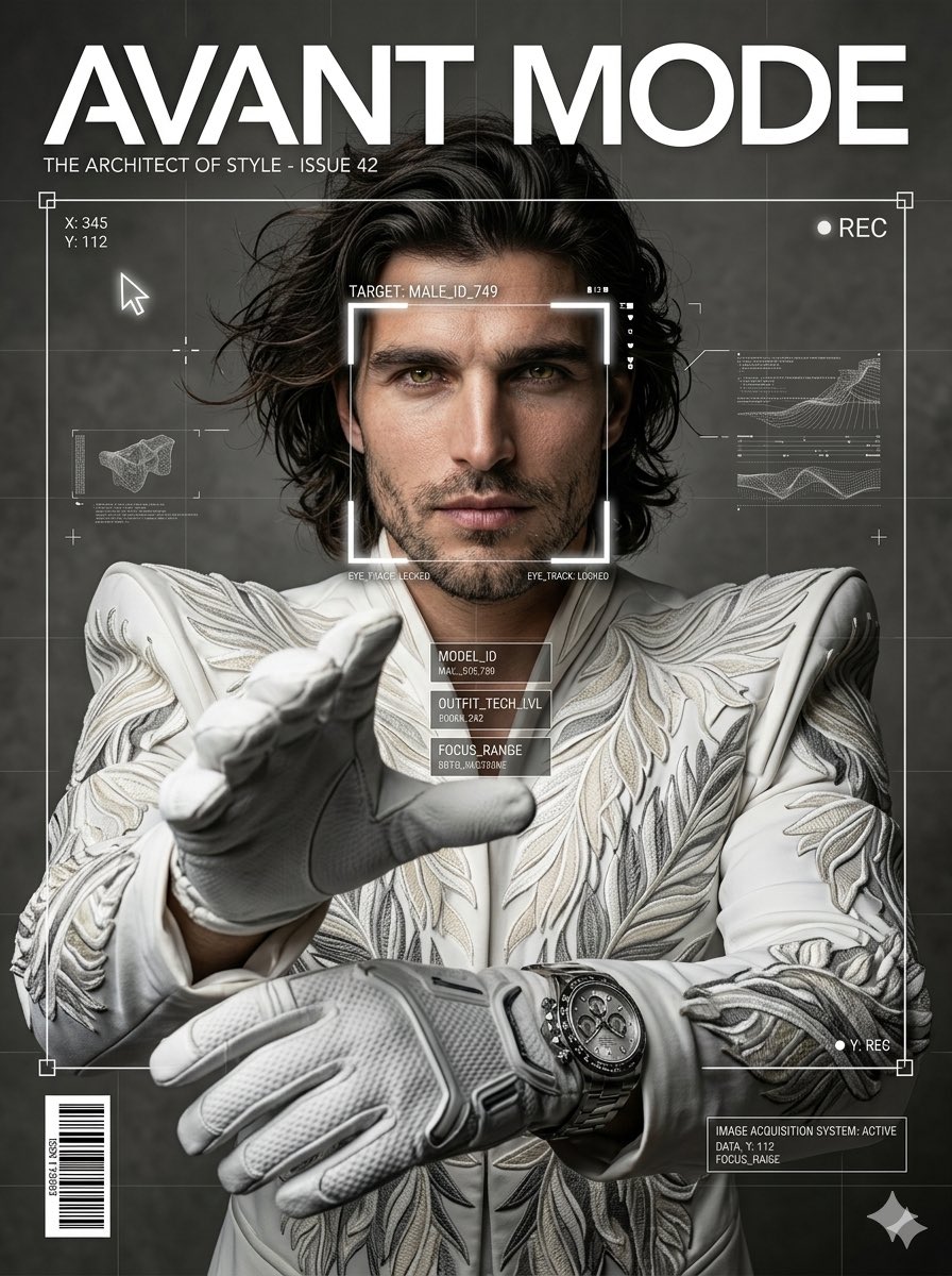 Avant-Garde White Couture Portrait 1