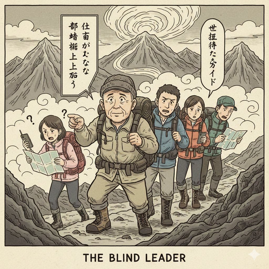 Illustrating a Showa-Era Boss as a Mountain Guide 1