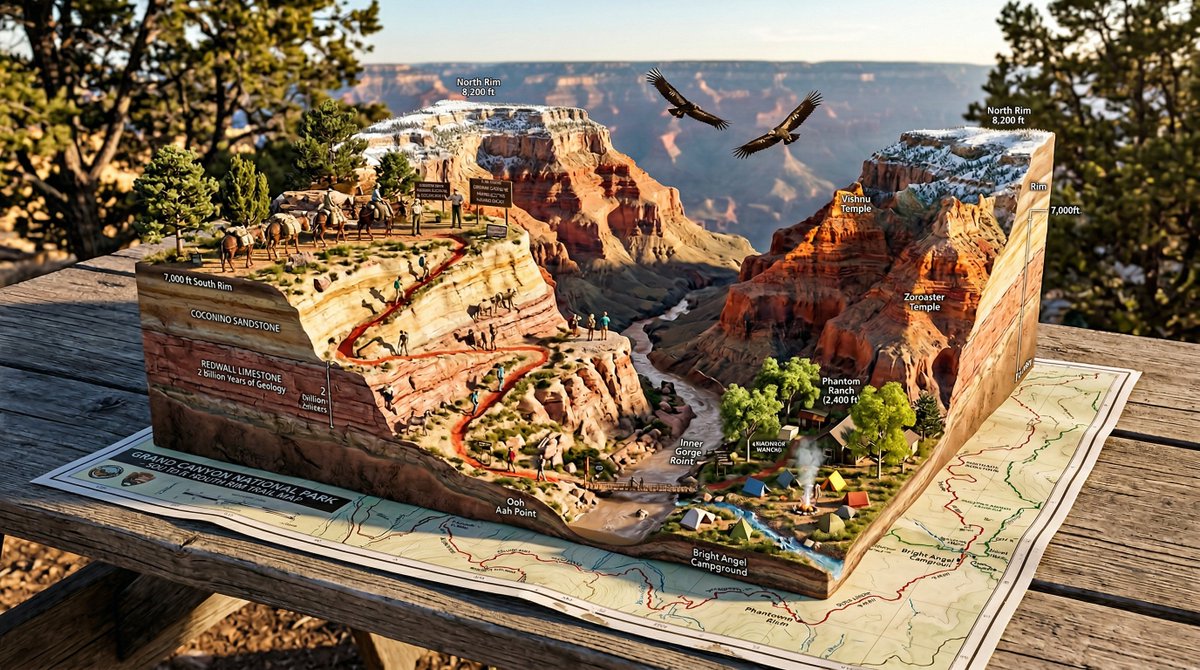 National Park Trail Map Miniature Ecosystem Diorama 1