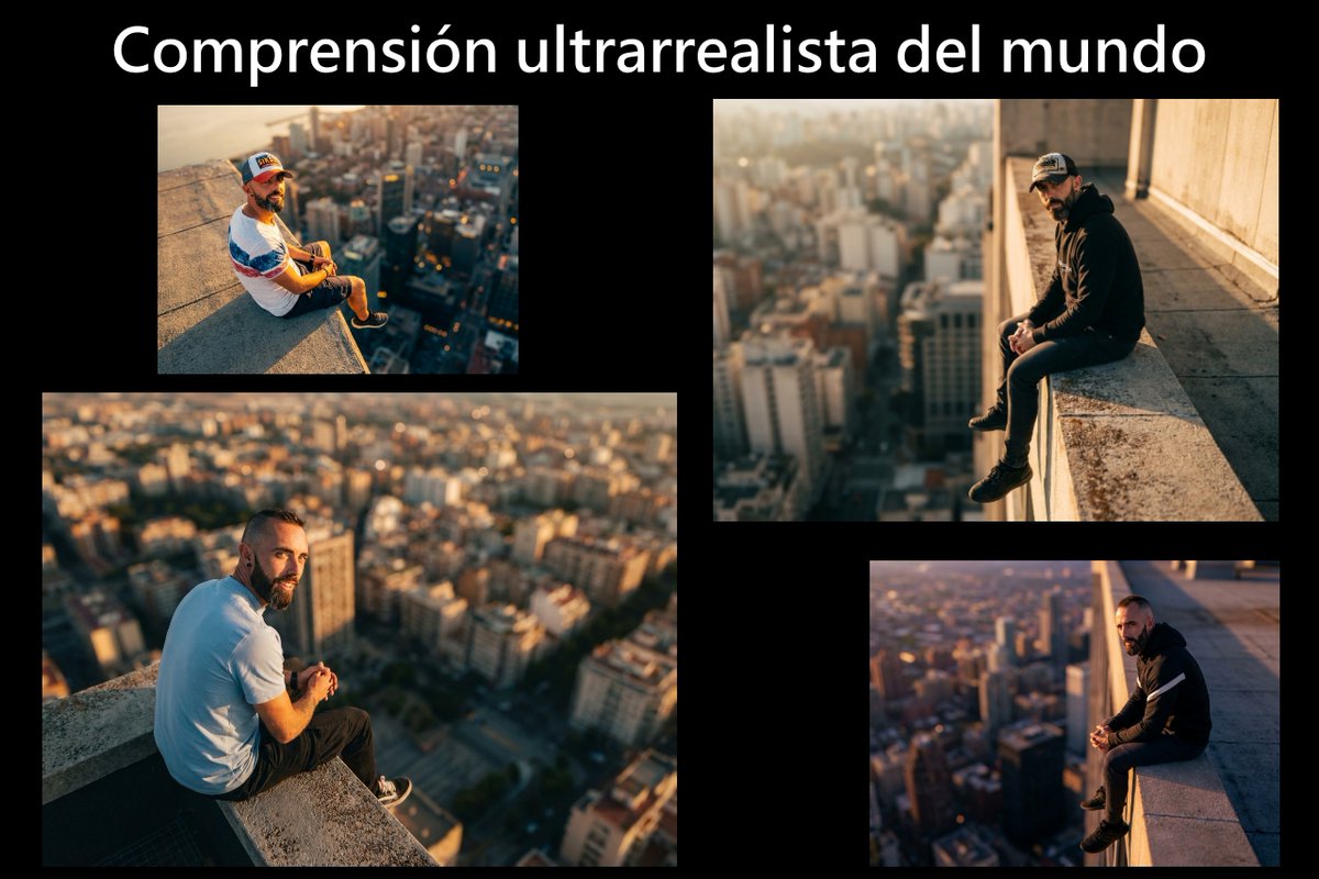 Cinematic rooftop portrait from reference photos 1