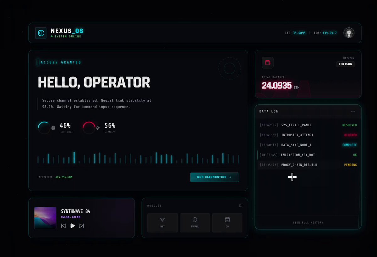 玻璃拟物化霓虹界面 UI 1