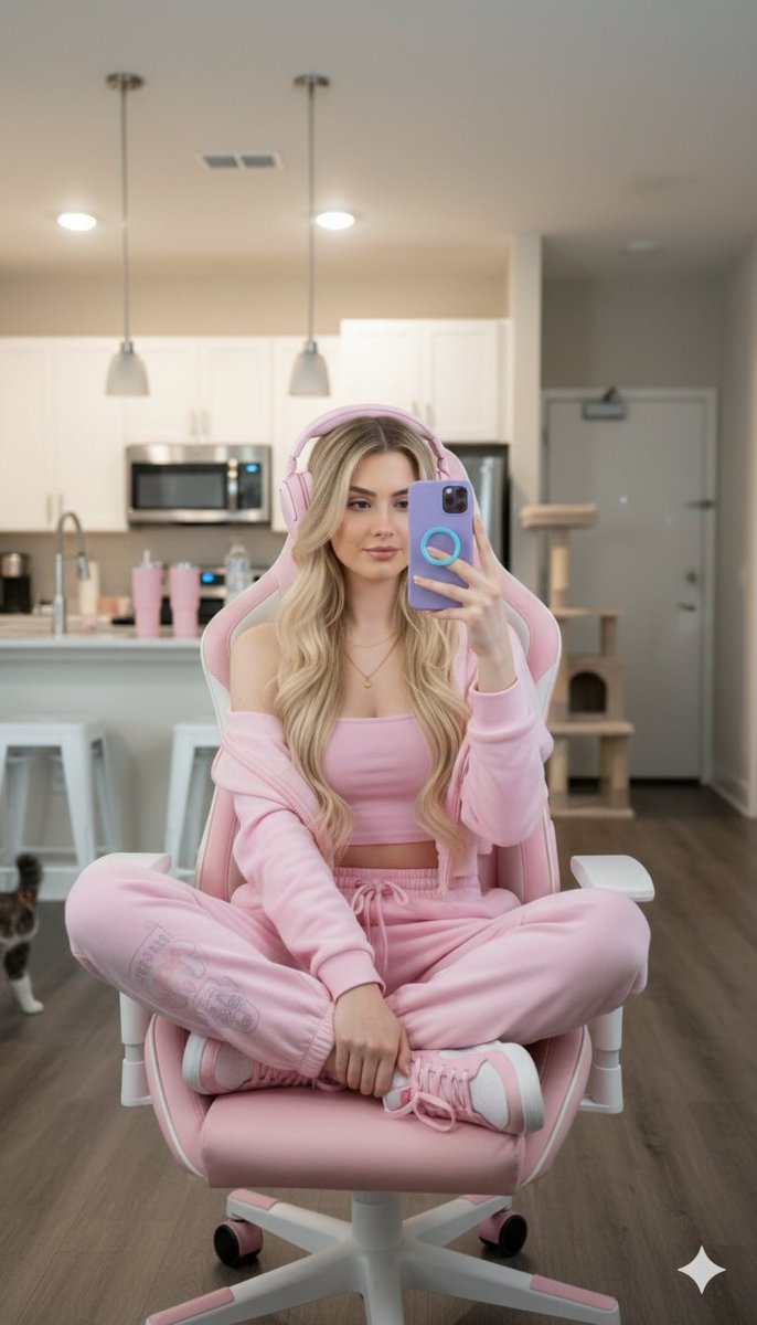 Ultra-realistic Full Body Photo of a Woman in Pastel Pink Loungewear 2