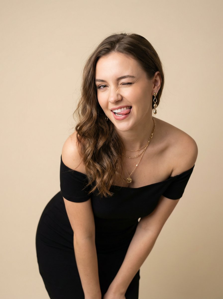 Ultra-Realistic Winking Portrait with Playful Expression 1