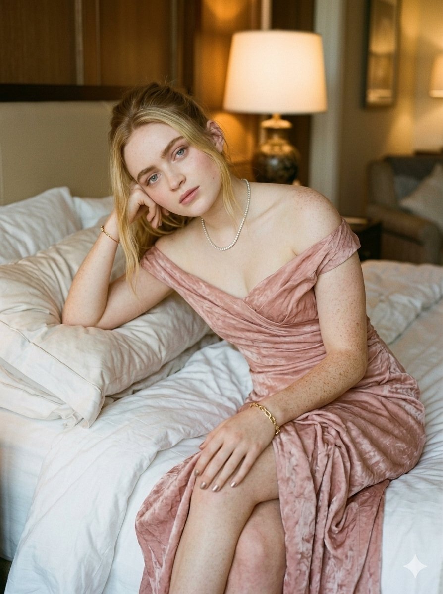 Cinematic Velvet Gown Portrait 1