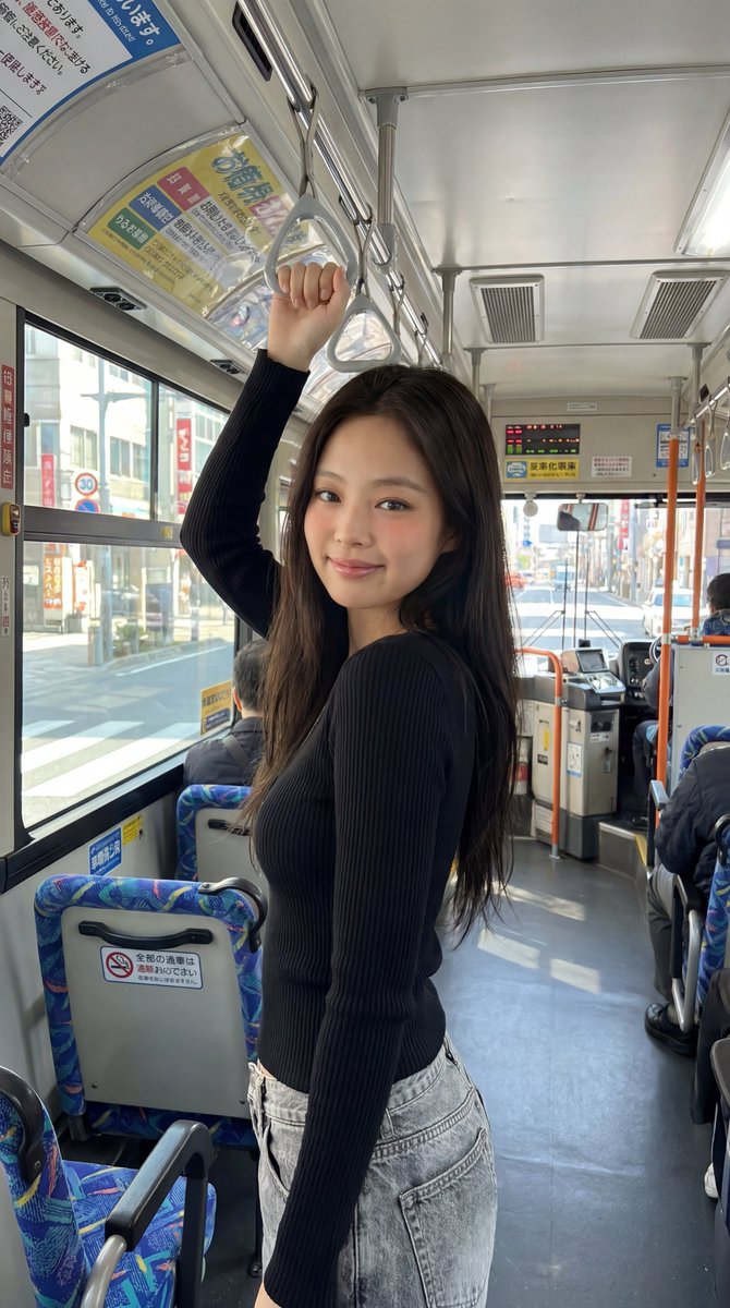 Korean Girl Japanese Bus Travel 1