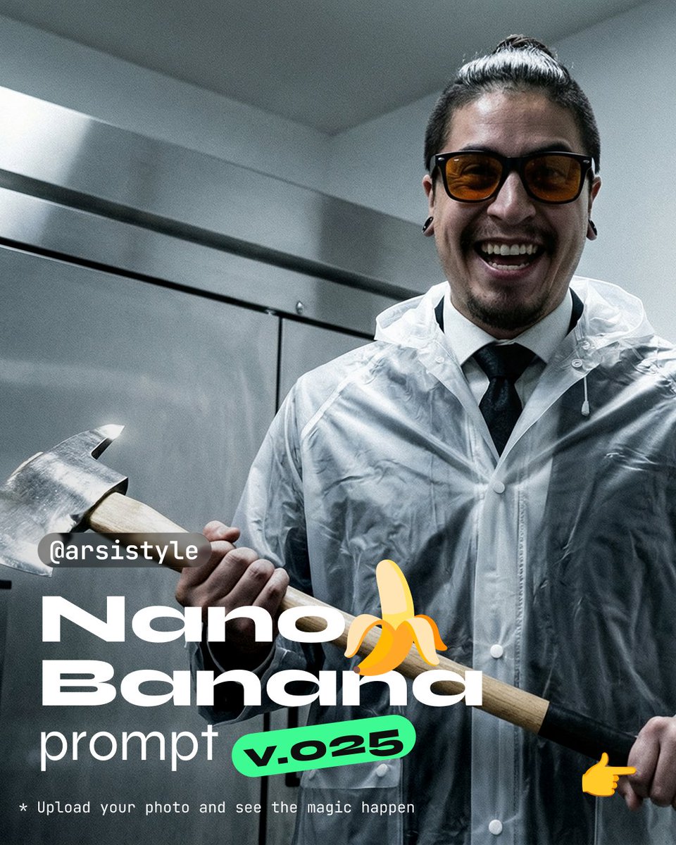 Clinical, High-Contrast Portrait with Axe and Raincoat Prompt 2