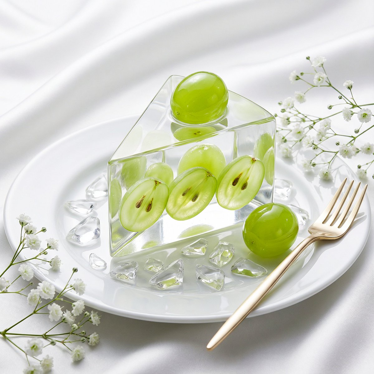 Glass Dessert Art Still Life Prompt (Fruit Crystal Cake) 2