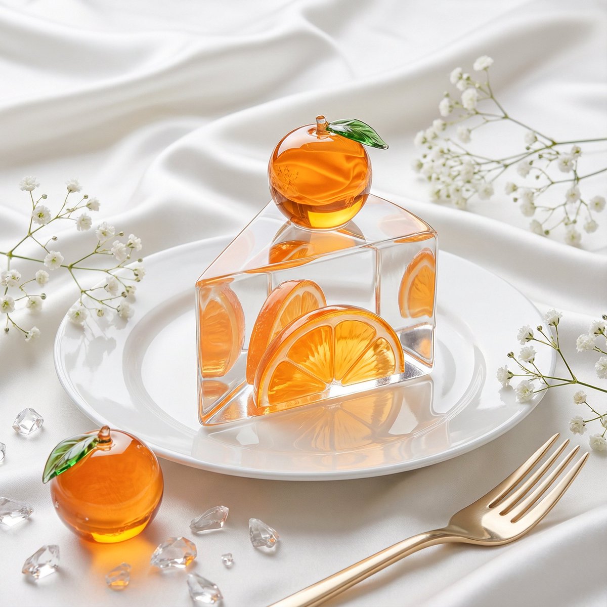 Glass Dessert Art Still Life Prompt (Fruit Crystal Cake) 3