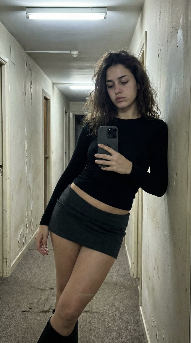 Ultra Photorealistic iPhone Selfie in an Empty Hallway 1
