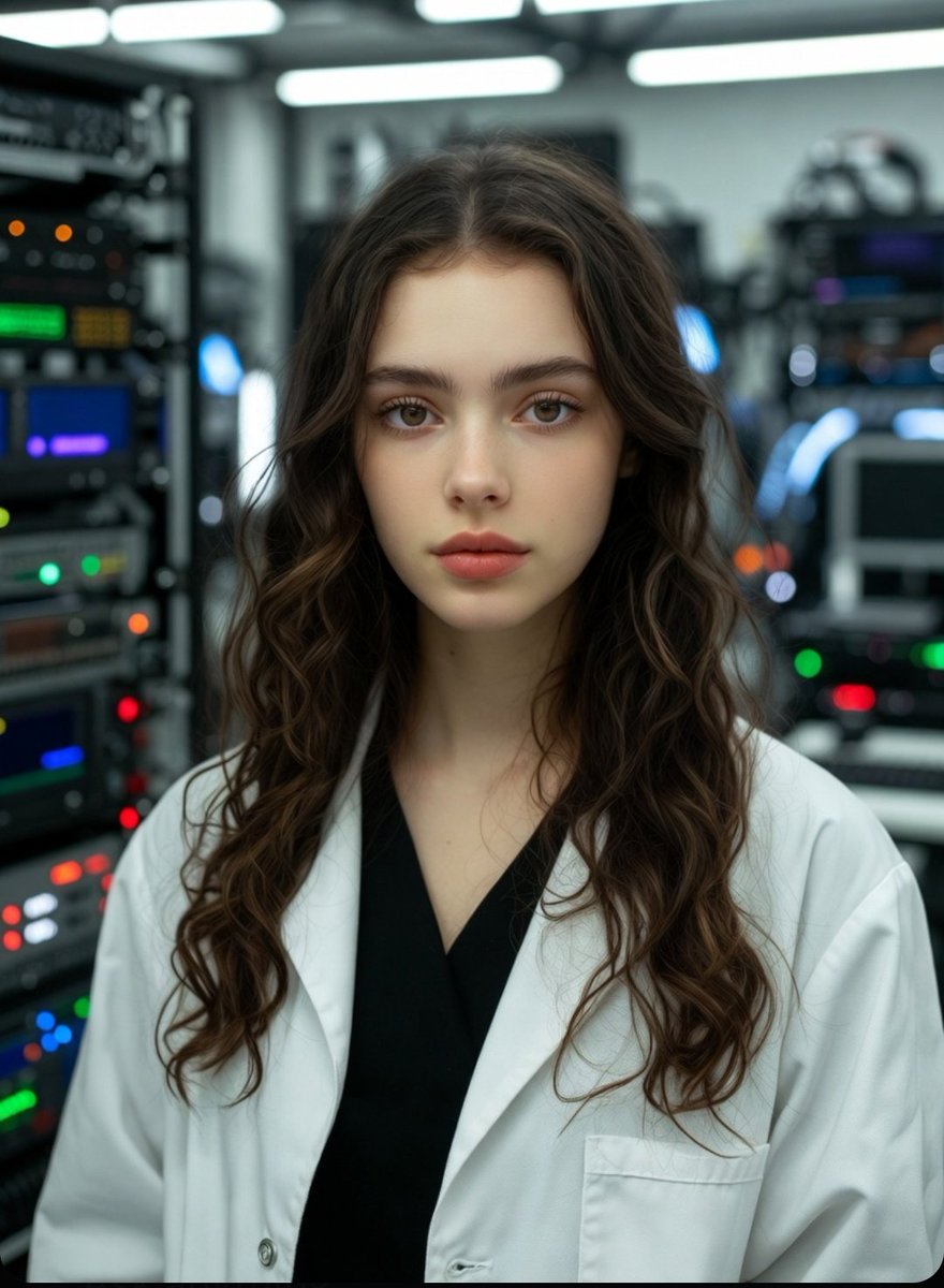 Photorealistic Scientist in Futuristic AI Lab 1