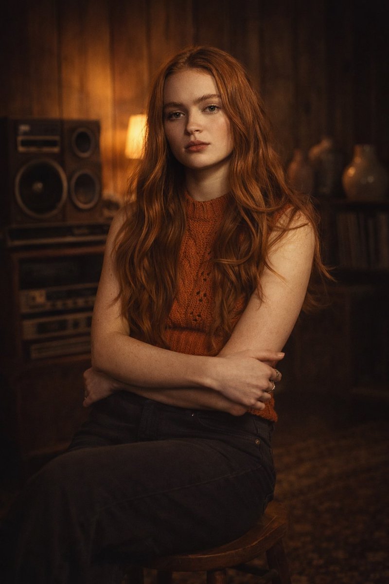 Cinematic Vintage Indoor Portrait from Photo Reference 2