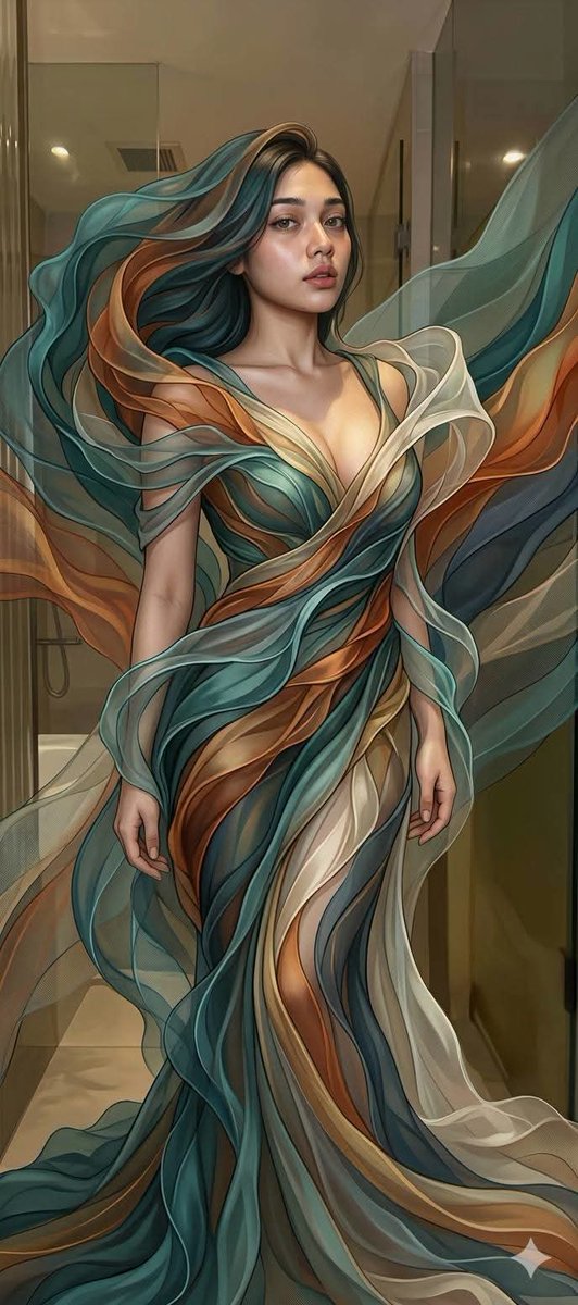 Neo-Organic Textile Portrait Illustration 3
