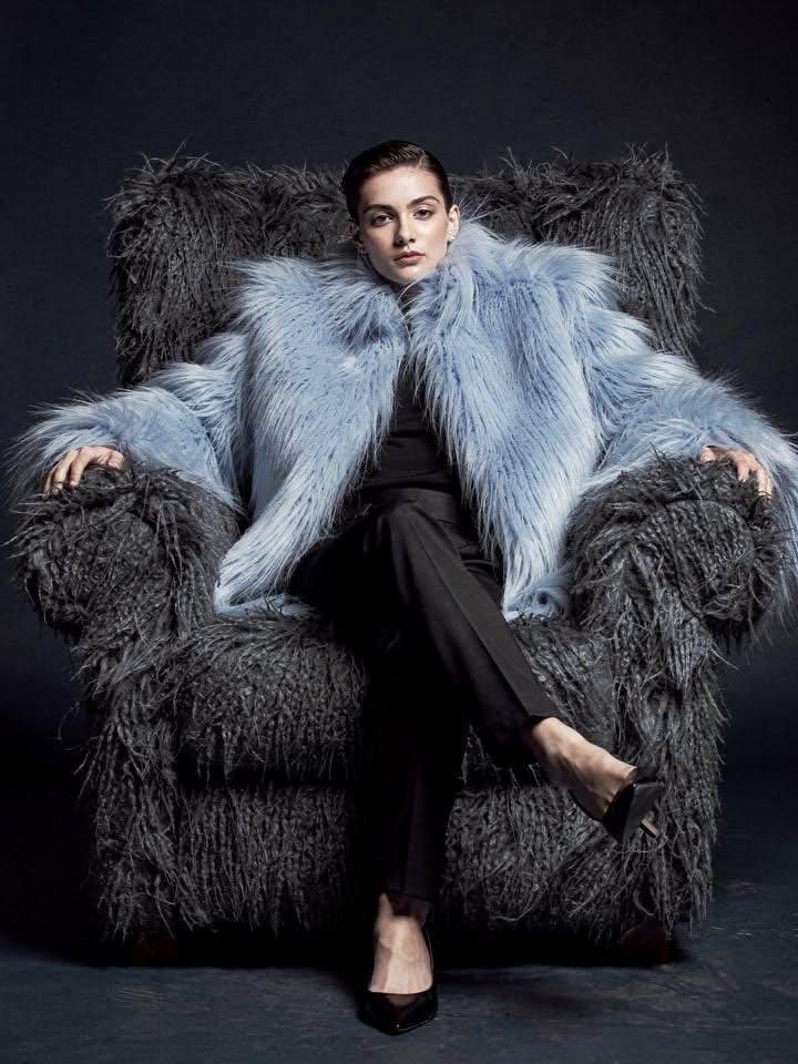 Ultra-high fashion editorial portrait in faux-fur coat 4