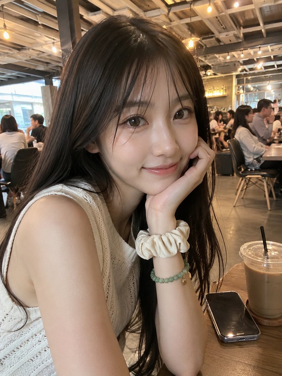 Candid Smartphone Café Portrait 2