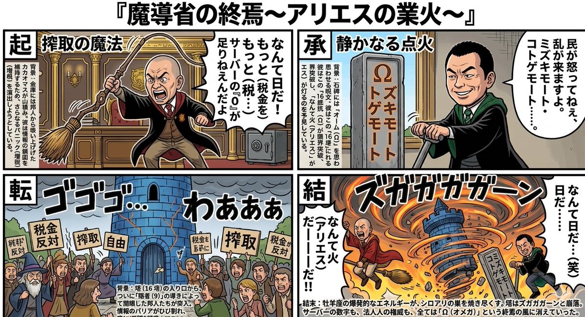 Four-Panel Manga: The End of the Magic Ministry 1