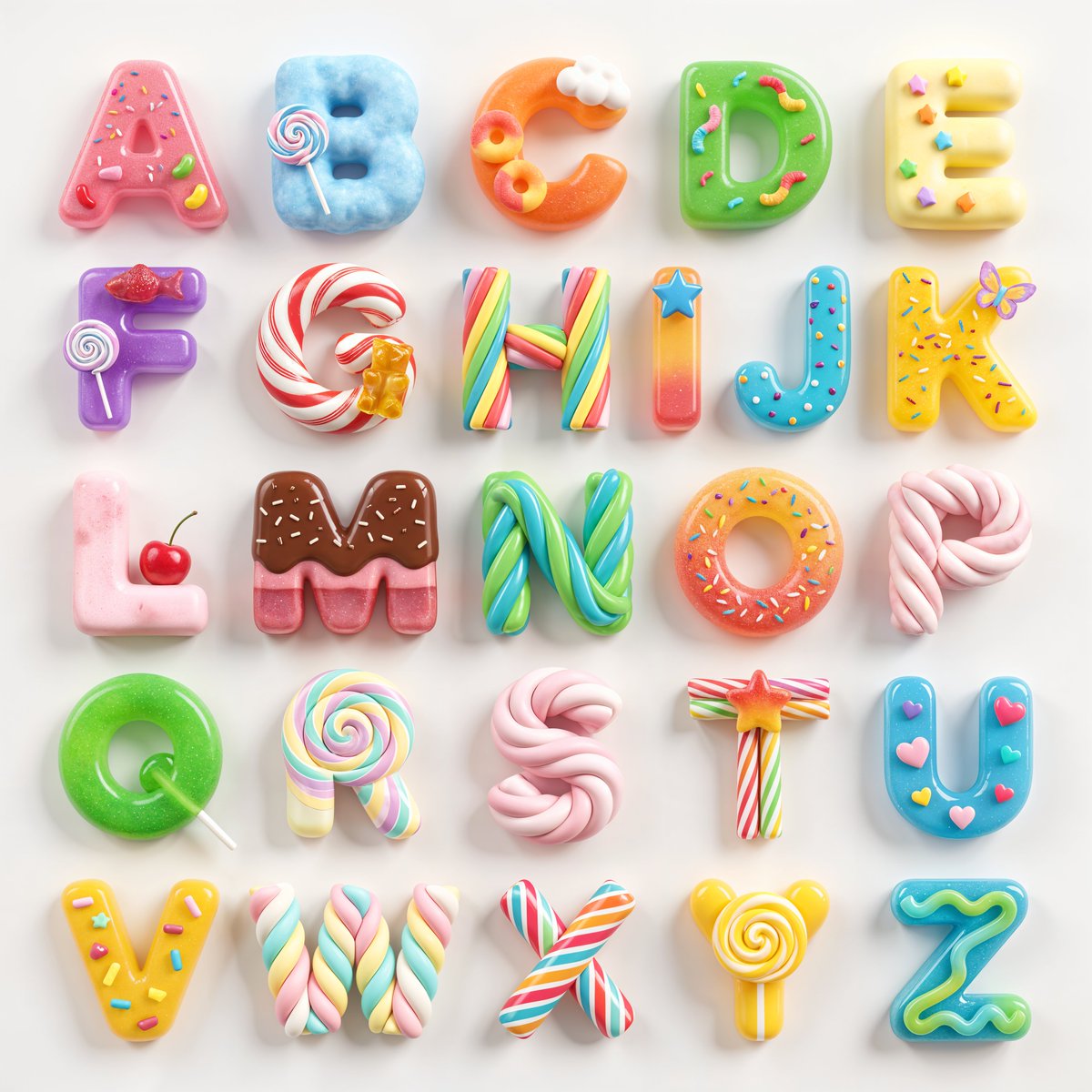 3D Squishy Candy Alphabet 1