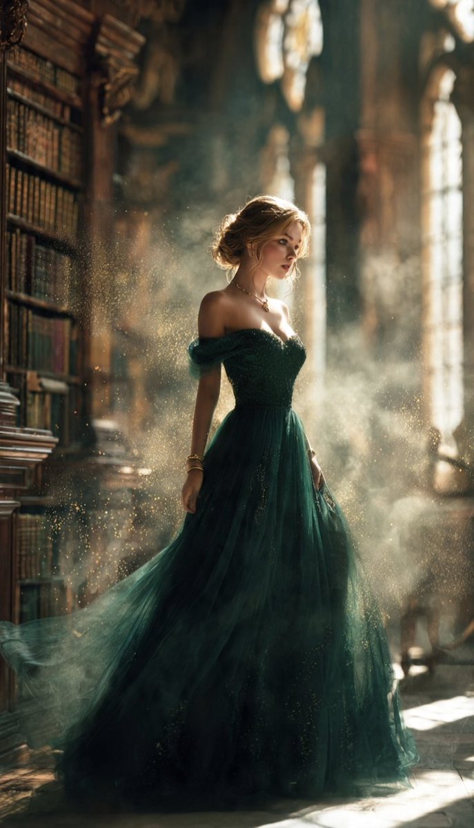 Fantasy Woman in Gothic Library 2