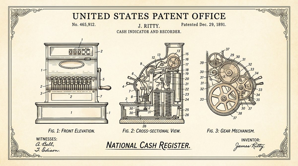 Vintage Patent Drawing Technical Illustration 4