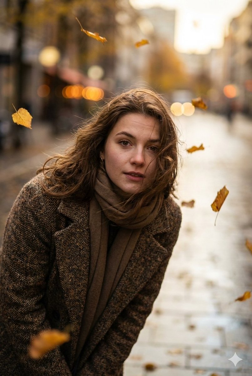 Cinematic Low-Angle Street Portrait Prompt 1