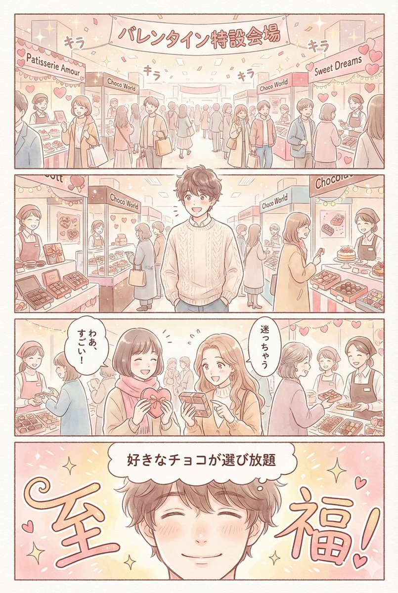 Valentine's Chocolate Shopping Manga Panel Generation 1