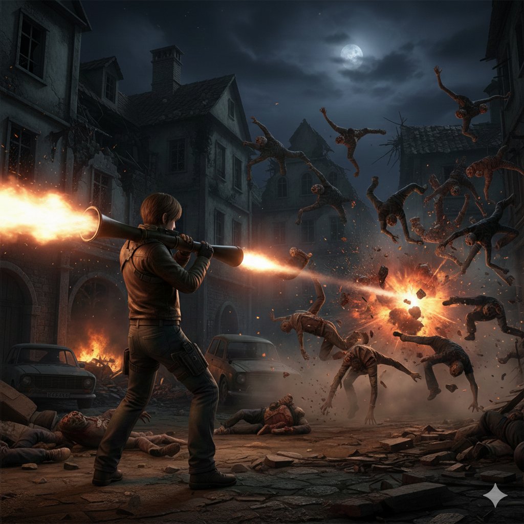 Resident Evil Rocket Launcher Action Scene 2
