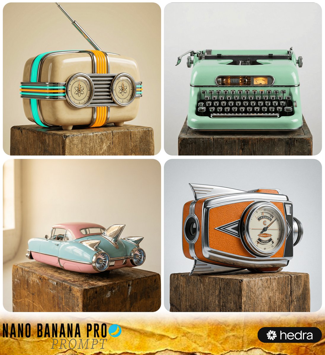 Retro-Futuristic Product Photography Prompt 1
