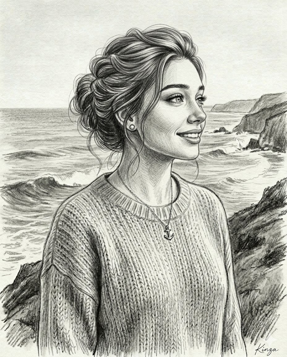 Vintage Graphite Pencil Portrait 1
