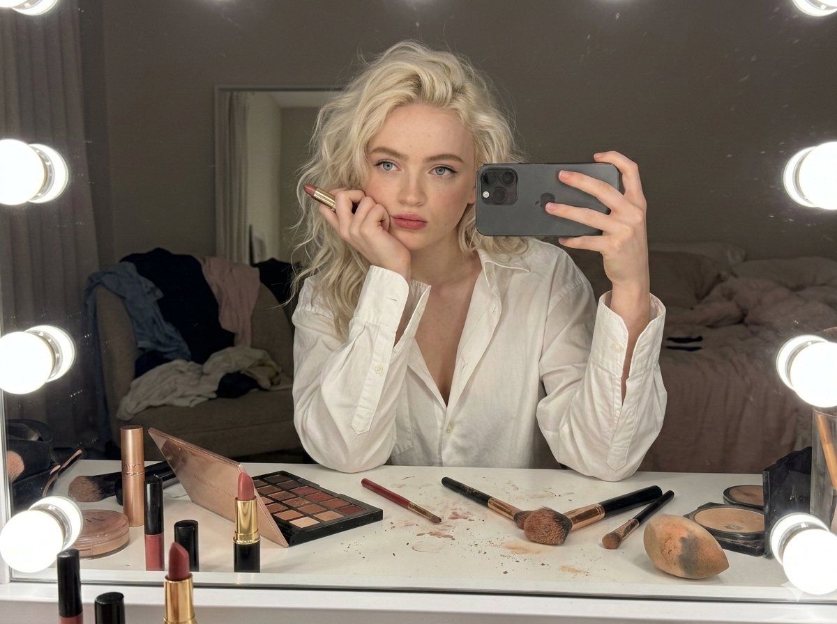 Raw iPhone Candid Vanity Mirror Selfie 1