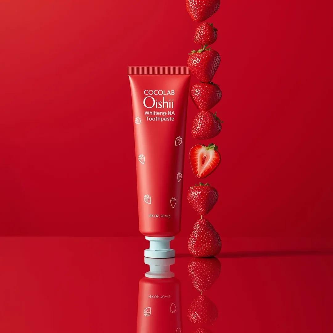 Premium Cosmetic Product Ad for Strawberry Toothpaste 2