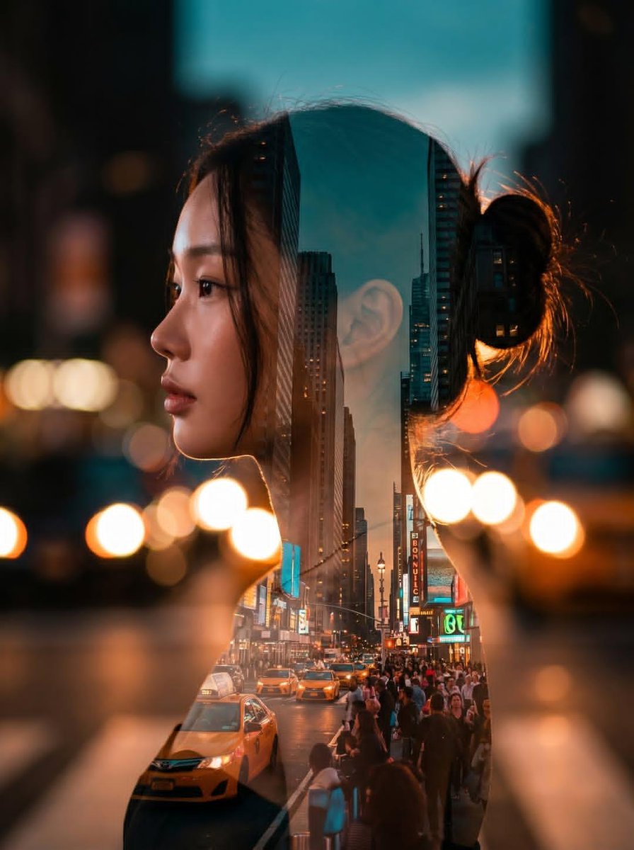 Double Exposure City Portrait 1