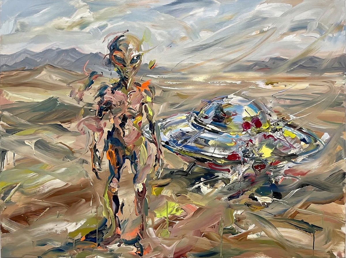 Surreal Alien Figure in Cecily Brown Style 1