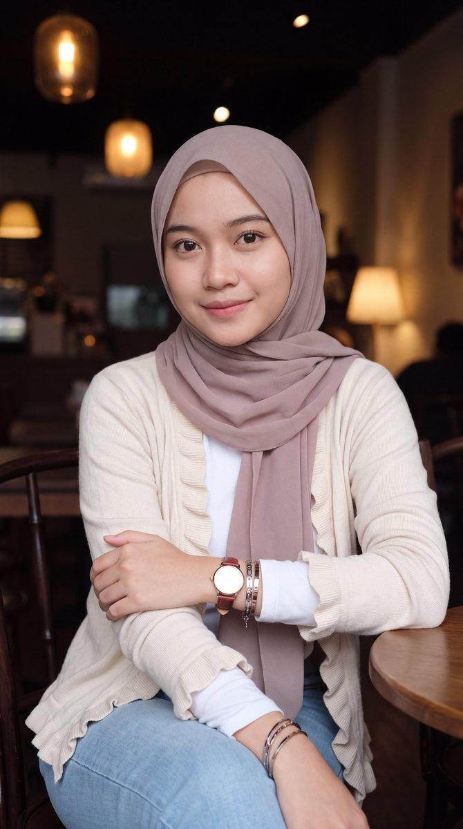 Hijab Portrait Cafe Aesthetic 3