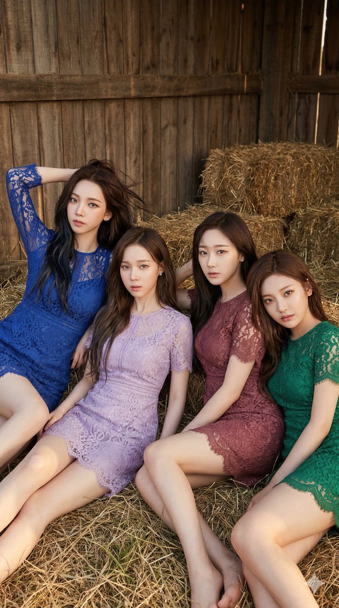 aespa in Lace Minidresses at a Rustic Barn 2