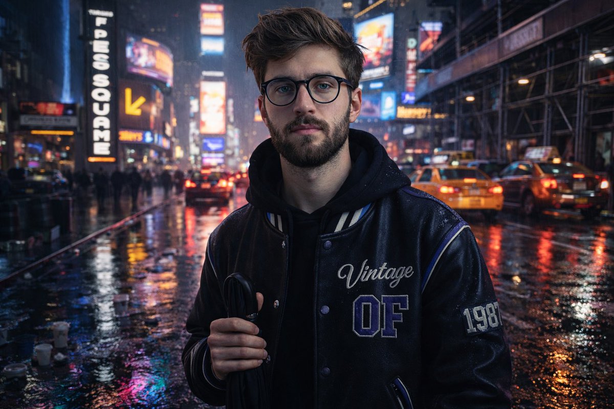 Complex Structured Prompt for Rainy Times Square Scene with Detailed Subject Description 1