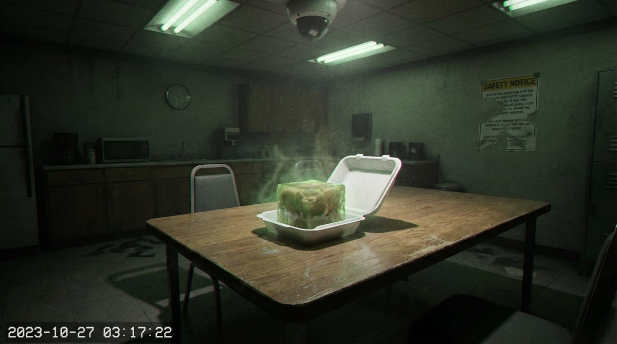 Forensic Surrealist Photography Prompt for Liminal Breakroom Incident 1