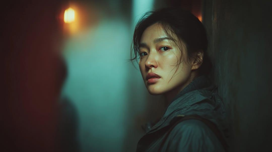Cinematic Sunset Portrait of East Asian Woman 1