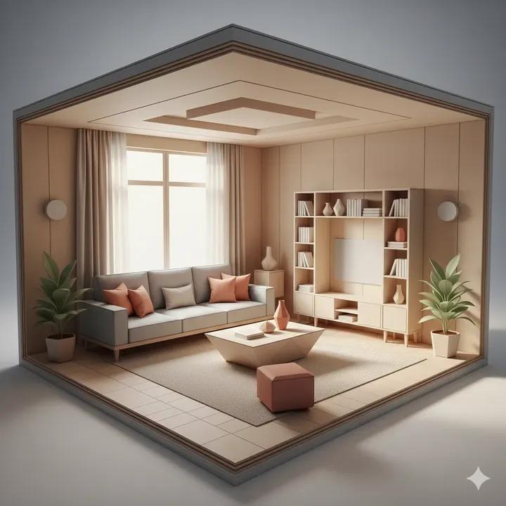 Origami Living Room Architecture Concept 1