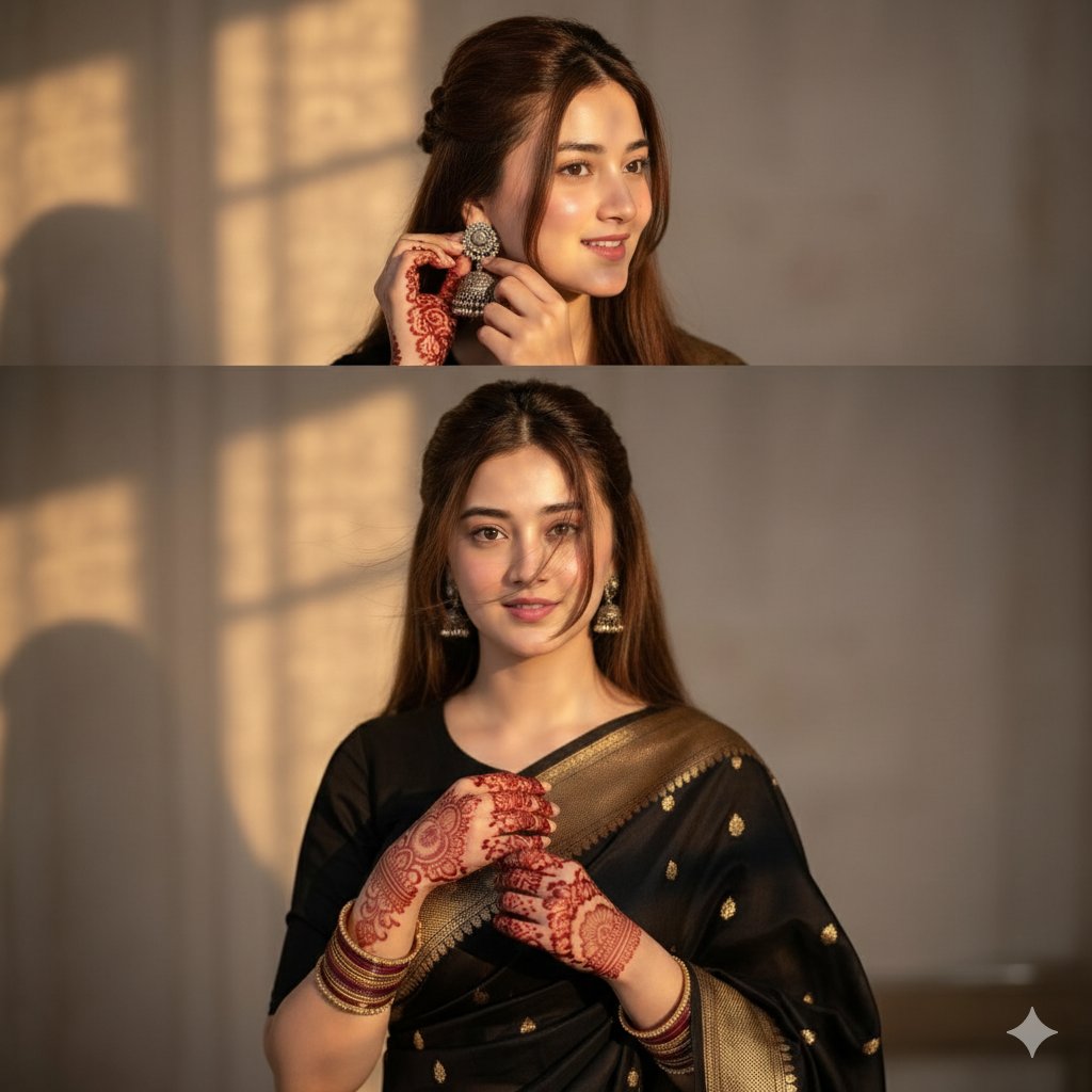Indian bridal look cinematic collage 1