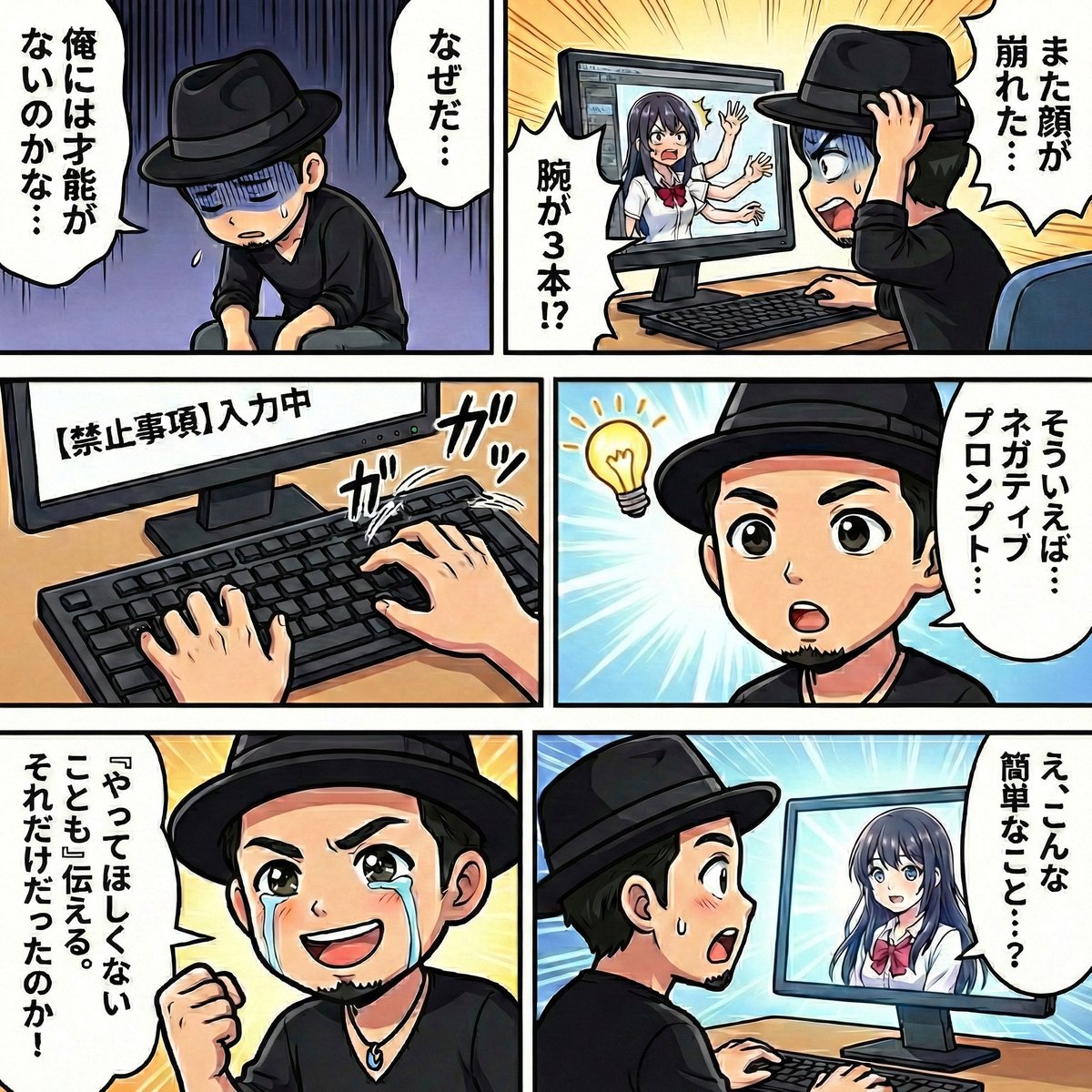 Negative Prompting for Manga Generation in NanoBanana Pro 1